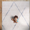 Pastoral Blue/Beige Woven Non-Slip Indoor Area Rug - Ornate Home