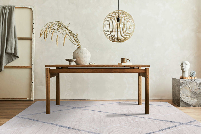 Pastoral Blue/Beige Woven Non-Slip Indoor Area Rug - Ornate Home