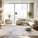 Pastoral Blue/Beige Woven Non-Slip Indoor Area Rug - Ornate Home