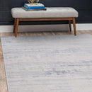 Pastoral White/Blue Woven Non-Slip Indoor Area Rug - Ornate Home
