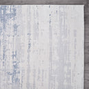 Pastoral White/Blue Woven Non-Slip Indoor Area Rug - Ornate Home