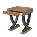 Pellio Antique Oak/Black End Table - Ornate Home