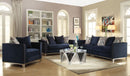 Phaedra Blue Sofa w/ 5 Pillows - Ornate Home