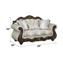 Pierce Beige & Cherry Loveseat W/3 Pillows - Ornate Home