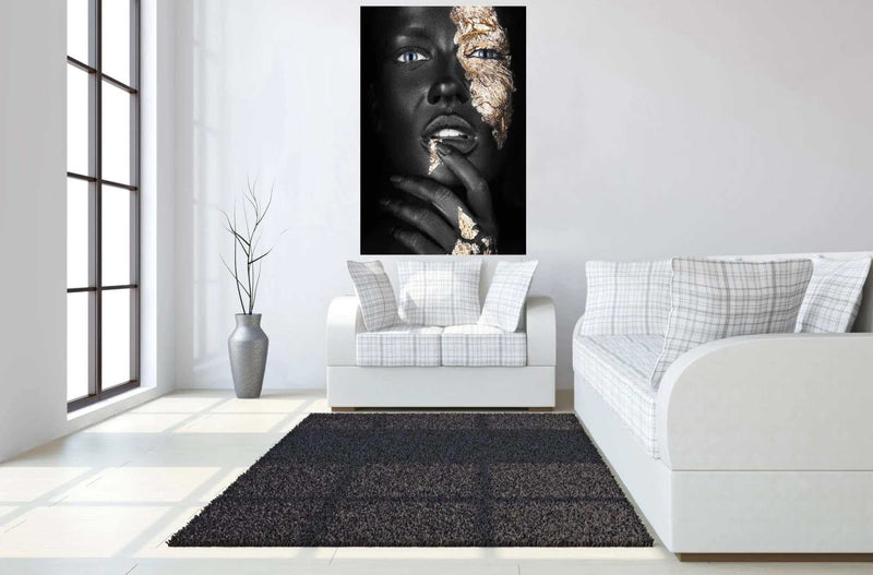 Pondering Gold Tempered Glass w / Foil Wall Art - Ornate Home