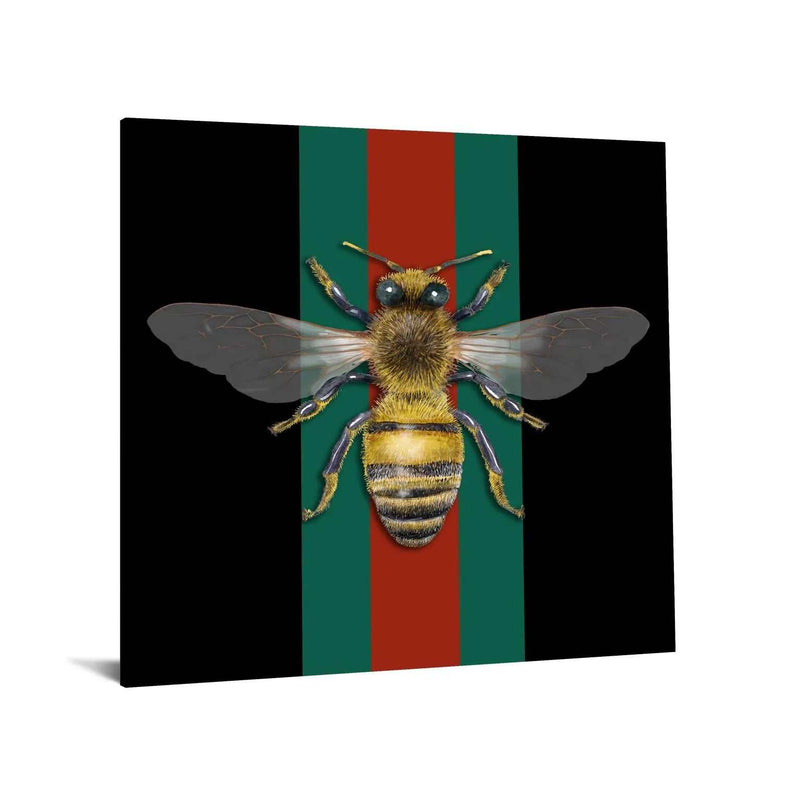 Queen Bee Tempered Glass w / Foil Wall Art - Ornate Home