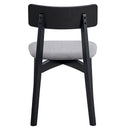 Real Gray Linen & Black Side Chair (Set of 2) - Ornate Home