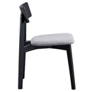 Real Gray Linen & Black Side Chair (Set of 2) - Ornate Home