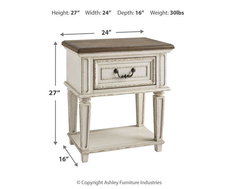Realyn Nightstand w/ One Drawer - Ornate Home