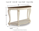 Realyn White/Brown Sofa Table - Ornate Home