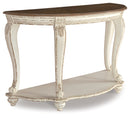 Realyn White/Brown Sofa Table - Ornate Home