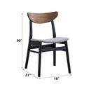 Rebi Gray Linen & Walnut & Black Side Chair (Set of 2) - Ornate Home