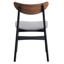Rebi Gray Linen & Walnut & Black Side Chair (Set of 2) - Ornate Home