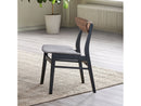 Rebi Gray Linen & Walnut & Black Side Chair (Set of 2) - Ornate Home