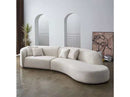 Redondo Ivory Boucle 2pc Curved Sectional Sofa - Ornate Home