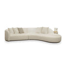 Redondo Ivory Boucle 2pc Curved Sectional Sofa - Ornate Home