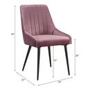 Riley Pink/Black Side Chair (Set of 2) - Ornate Home