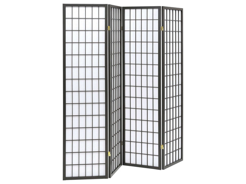 Roberto White / Dark Grey 4 Panel Room Divider - Ornate Home