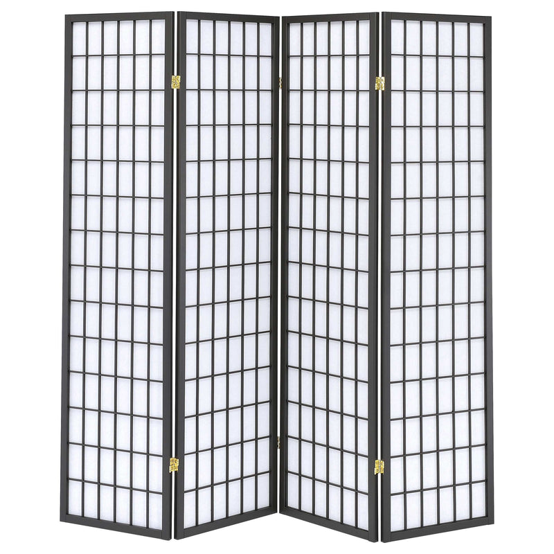 Roberto White / Dark Grey 4 Panel Room Divider - Ornate Home