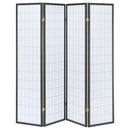 Roberto White / Dark Grey 4 Panel Room Divider - Ornate Home