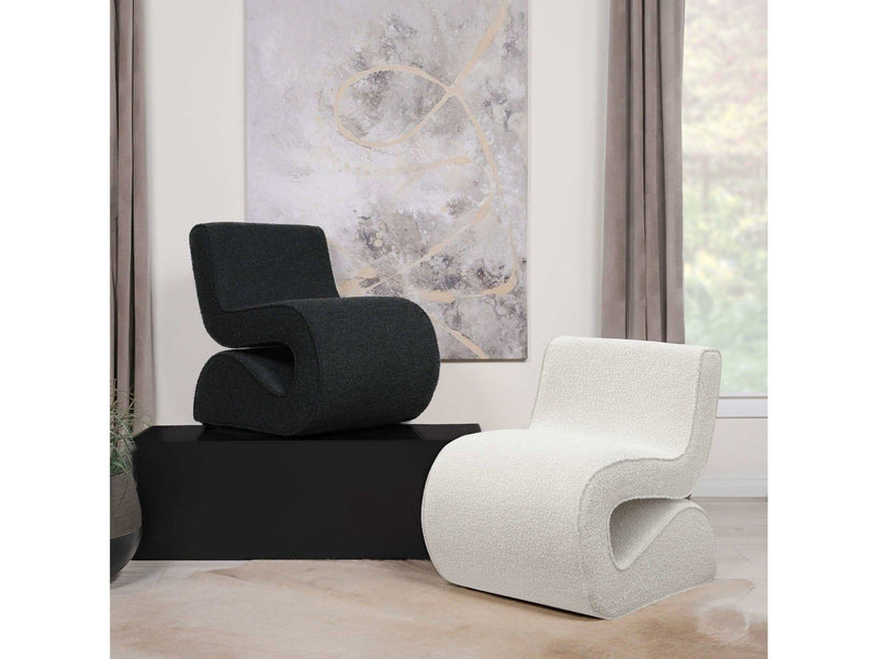 Ronea Boucle Armless Curved Accent Chair - Ornate Home