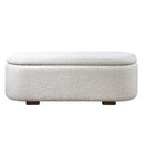 Sandro Beige/Walnut Bench w/Storage - Ornate Home