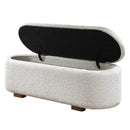 Sandro Beige/Walnut Bench w/Storage - Ornate Home