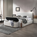 Sandro Beige/Walnut Bench w/Storage - Ornate Home
