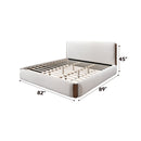 Sandro White Boucle / Walnut Finish Eastern King Bed - Ornate Home