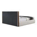 Sandro White Boucle / Walnut Finish Eastern King Bed - Ornate Home