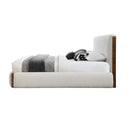 Sandro White Boucle / Walnut Finish Eastern King Bed - Ornate Home
