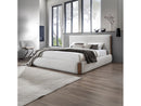 Sandro White Boucle / Walnut Finish Eastern King Bed - Ornate Home