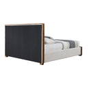 Sandro White Boucle / Walnut Finish Queen Bed - Ornate Home