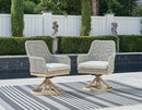 Seton Creek Gray Outdoor Swivel Dining Chair (Set of 2) - Ornate Home