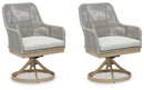 Seton Creek Gray Outdoor Swivel Dining Chair (Set of 2) - Ornate Home