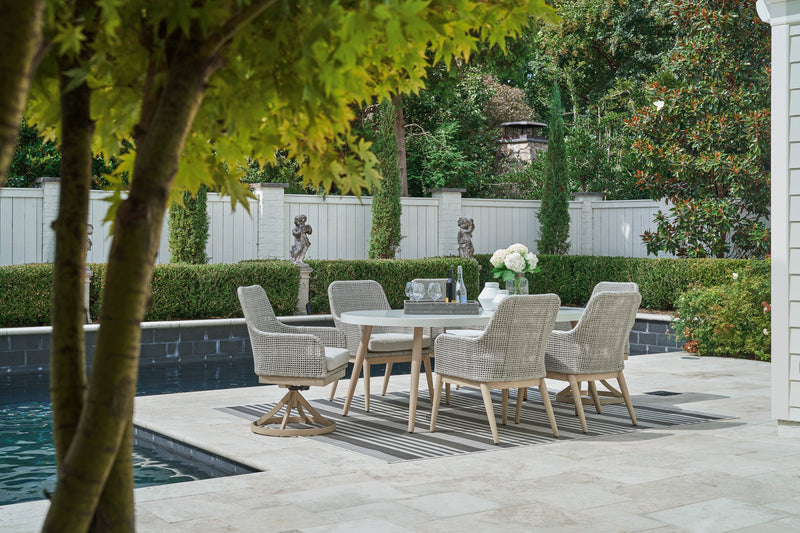 Seton Creek Gray Outdoor Oval Dining Set / 7pc - Ornate Home