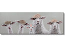 Sheep Salon: Eccentric Flock Hand-painted Canvas w/Hair Wall Art - Ornate Home