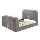 Shelyn Gray/Chrome Eastern King Bed - Ornate Home