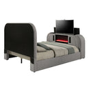 Shelyn Gray/Chrome Eastern King Bed - Ornate Home