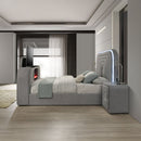 Shelyn Gray/Chrome Eastern King Bed - Ornate Home