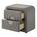 Shelyn Gray/Chrome Nightstand - Ornate Home
