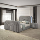 Shelyn Gray/Chrome Nightstand - Ornate Home