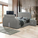 Shelyn Gray/Chrome Nightstand - Ornate Home