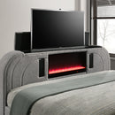 Shelyn Gray/Chrome Queen Bed - Ornate Home