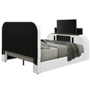 Shelyn White/Chrome Eastern King Bed - Ornate Home