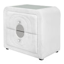 Shelyn White/Chrome Nightstand - Ornate Home