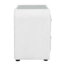 Shelyn White/Chrome Nightstand - Ornate Home