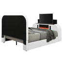 Shelyn White/Chrome Queen Bed - Ornate Home