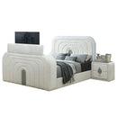 Shelyn White/Chrome Queen Bed - Ornate Home