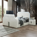 Shelyn White/Chrome Queen Bed - Ornate Home